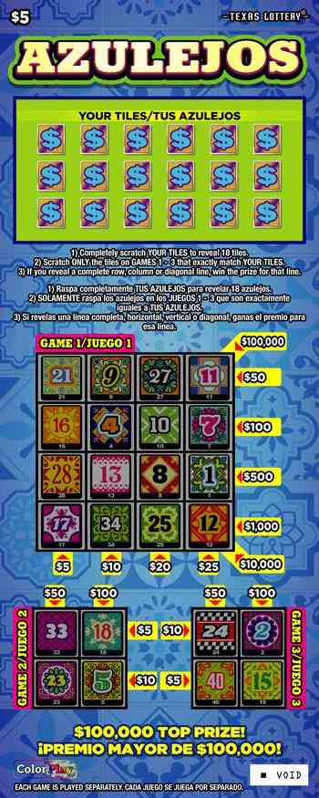 Azulejos scratchcard - game number #2635 - front