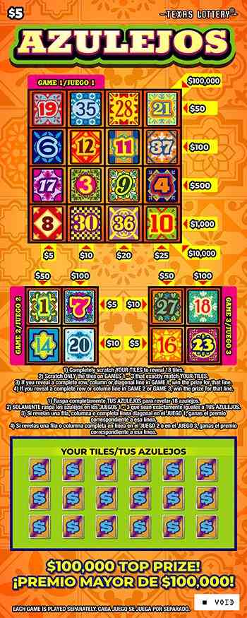 Azulejos scratchcard - game number #2751 - front