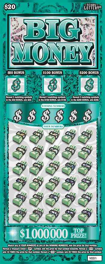 Big Money scratchcard - game number #2556 - front