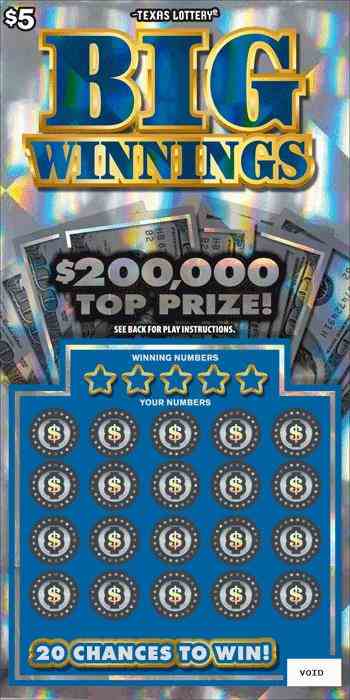 Big Winnings scratchcard - game number #2574 - front