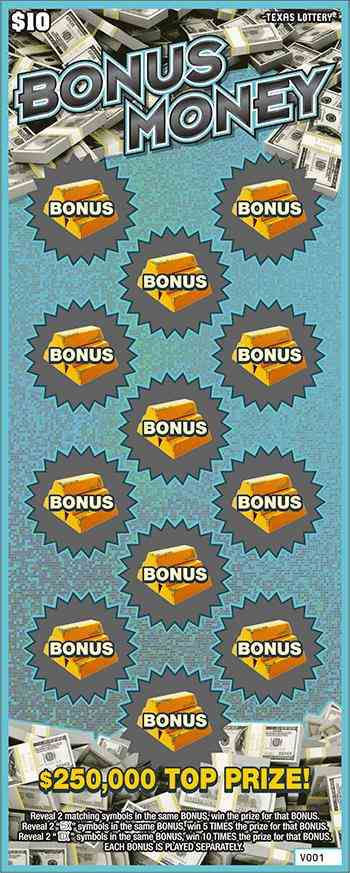 Bonus Money scratchcard - game number #2652 - front