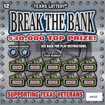 Break the Bank scratchcard - game number #2552 - front