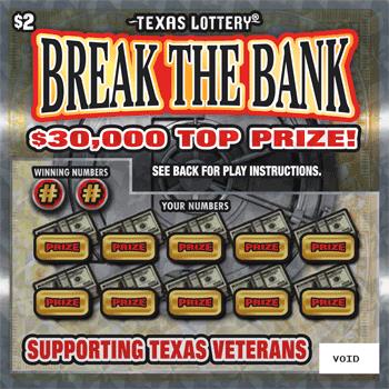 Break The Bank scratchcard - game number #2614 - front