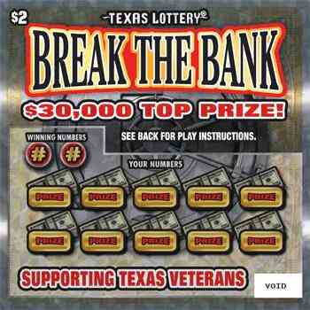 Break The Bank scratchcard - game number #2614 - front