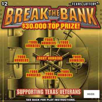 Break The Bank scratchcard - game number #2700 - front
