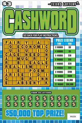 Cashword scratchcard - game number #2662 - front