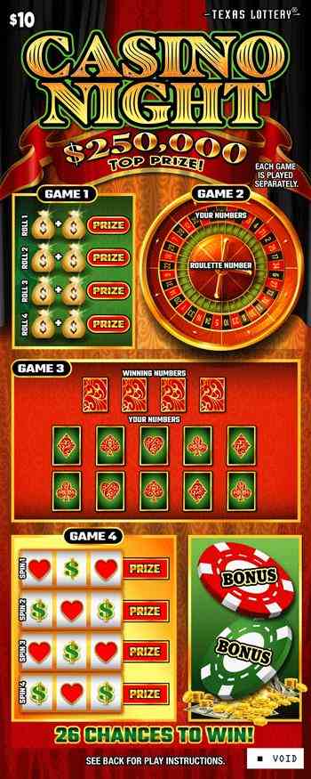 Casino Night scratchcard - game number #2600 - front