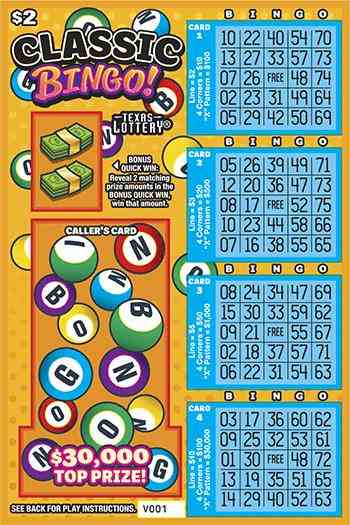 Classic Bingo! scratchcard - game number #2427 - front