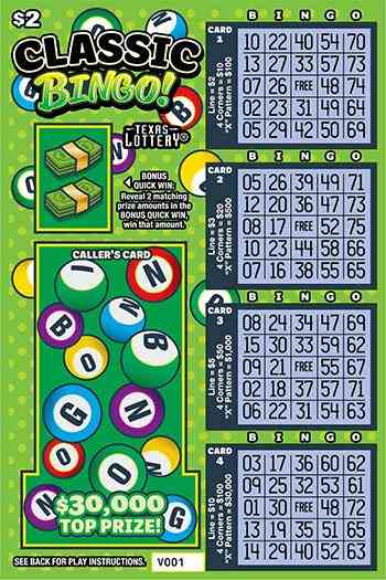 Classic Bingo! scratchcard - game number #2571 - front