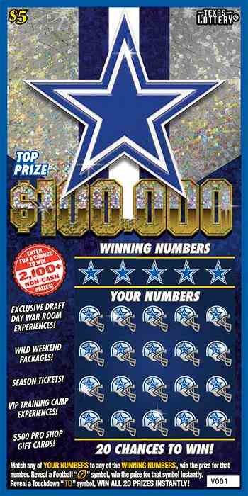 Cowboys scratchcard - game number #2579 - front