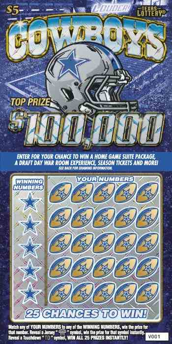 Cowboys scratchcard - game number #2754 - front