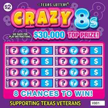 Crazy 8S scratchcard - game number #2656 - front