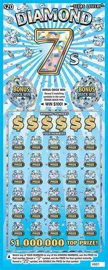 Diamond 7S scratchcard - game number #2685 - front