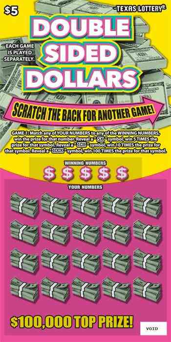 Double Sided Dollars scratchcard - game number #2639 - front