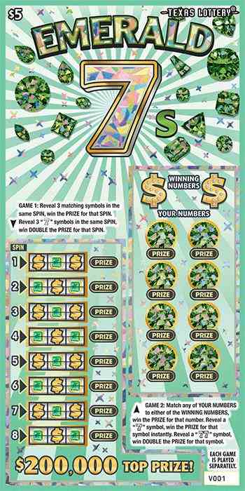 Emerald 7S scratchcard - game number #2683 - front