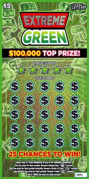 Extreme Green scratchcard - game number #2499 - front