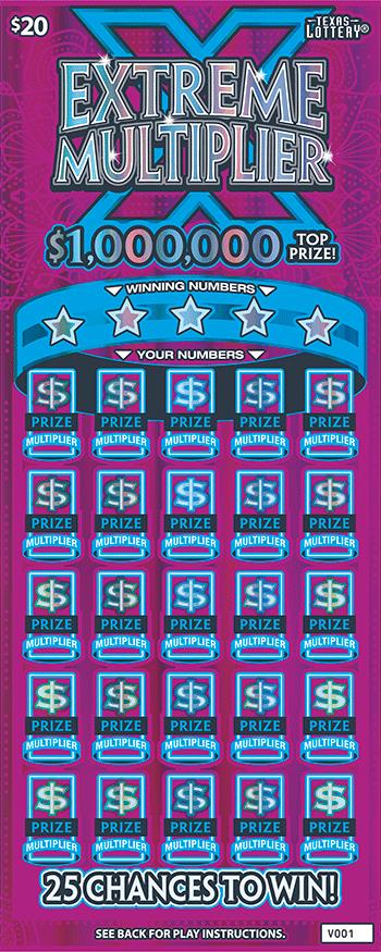 Extreme Multiplier scratchcard - game number #2655 - front