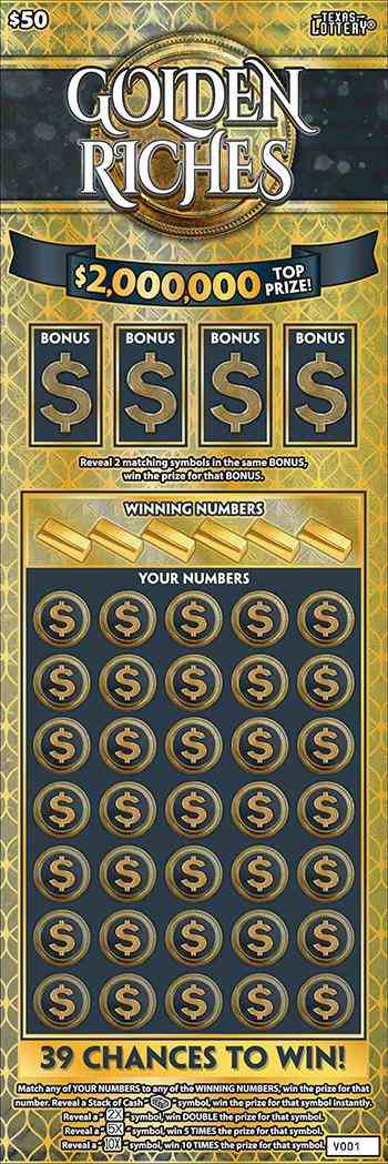 Golden Riches scratchcard - game number #2677 - front
