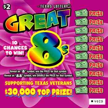 Great 8S scratchcard - game number #2458 - front