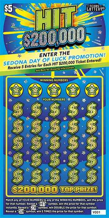 Hit $200,000 scratchcard - game number #2565 - front