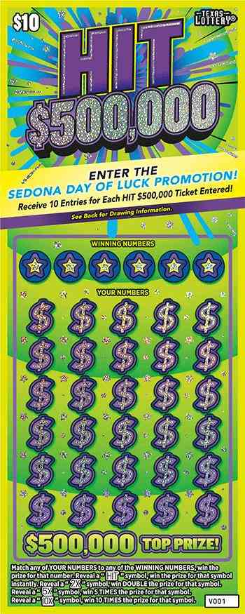 Hit $500,000 scratchcard - game number #2566 - front