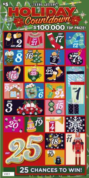 Holiday Countdown scratchcard - game number #2780 - front