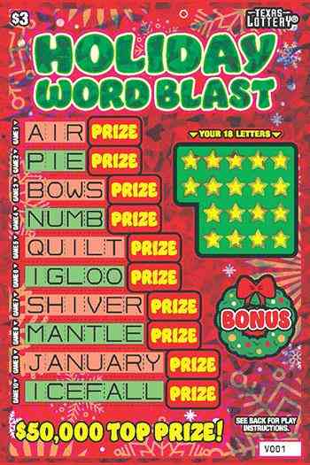 Holiday Word Blast scratchcard - game number #2697 - front