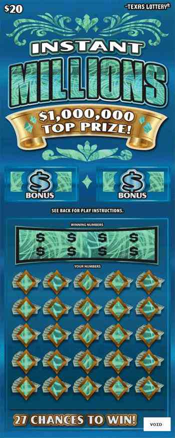 Instant Millions scratchcard - game number #2671 - front
