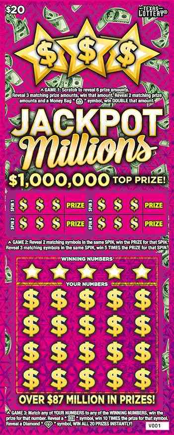 Jackpot Millions scratchcard - game number #2570 - front