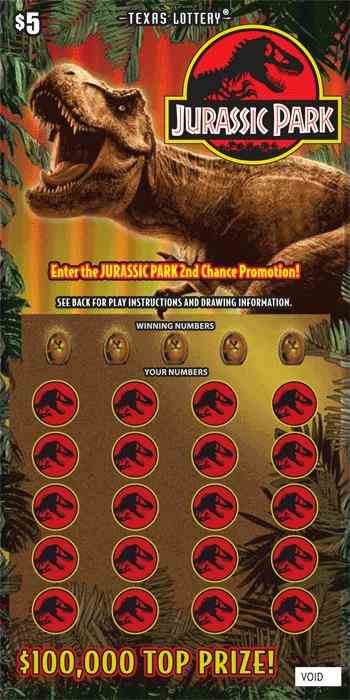 Jurassic Park scratchcard - game number #2690 - front