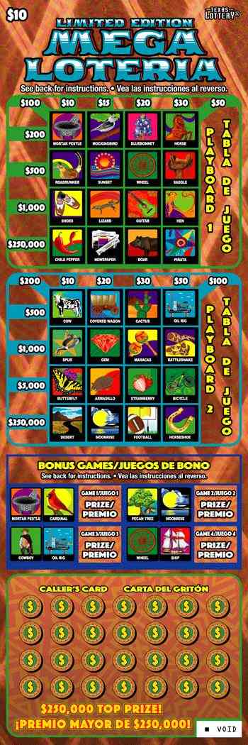 Limited Edition Mega Loteria scratchcard - game number #2676 - front