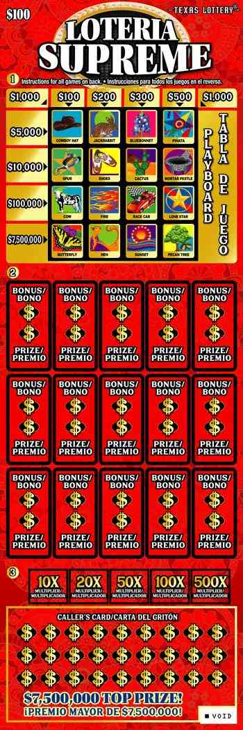 Loteria Supreme scratchcard - game number #2587 - front
