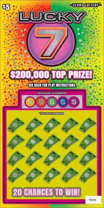 Lucky 7 scratchcard - game number #2768 - front