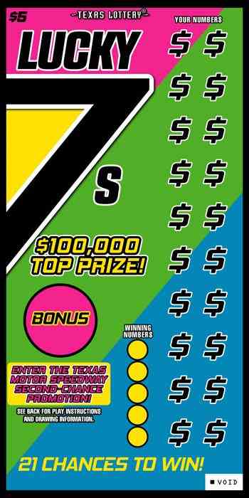 Lucky 7s scratchcard - game number #2559 - front