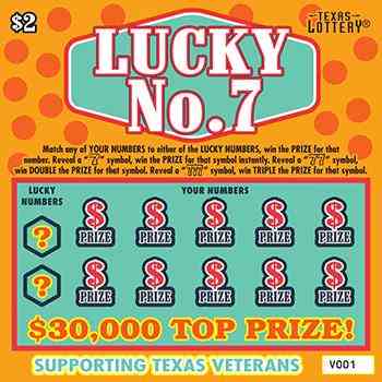 Lucky No. 7 scratchcard - game number #2622 - front