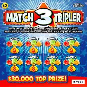 Match 3 Tripler scratchcard - game number #2388 - front