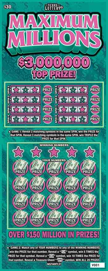 Maximum Millions scratchcard - game number #2561 - front