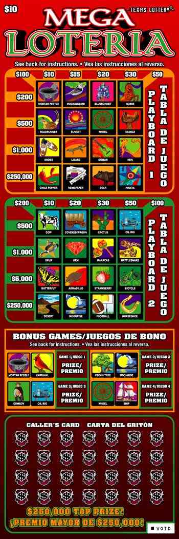 Mega Loteria scratchcard - game number #2510 - front