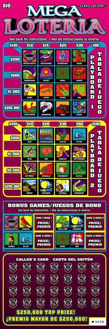 Mega Loteria scratchcard - game number #2563 - front