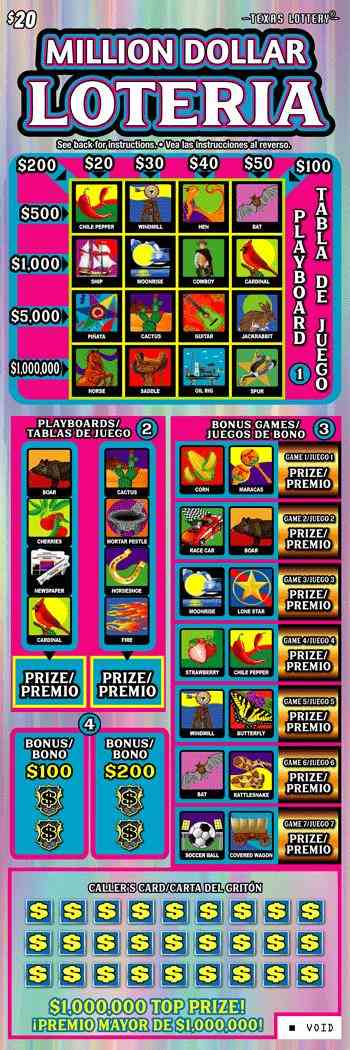 Million Dollar Loteria scratchcard - game number #2653 - front