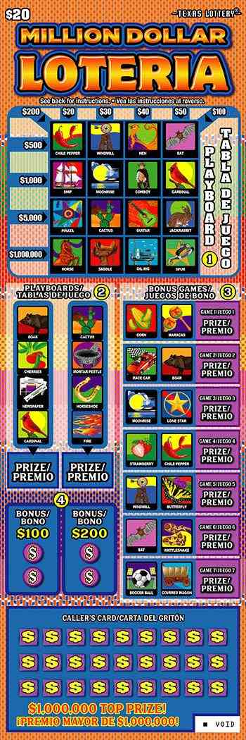 Million Dollar Loteria scratchcard - game number #2764 - front