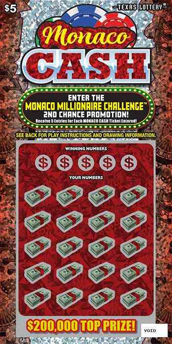 Monaco Cash scratchcard - game number #2736 - front