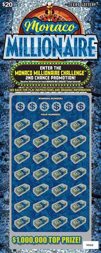 Monaco Millionaire scratchcard - game number #2738 - front