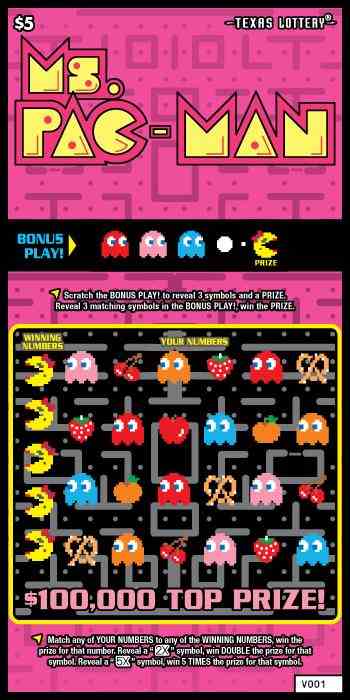 Ms.Pac-Man scratchcard - game number #2747 - front