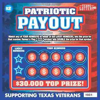 Patriotic Payout scratchcard - game number #2692 - front
