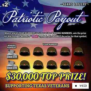 Patriotic Payout scratchcard - game number #2776 - front