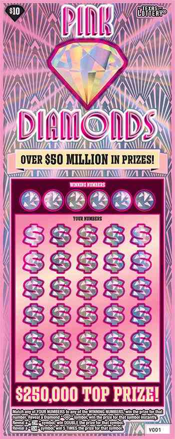 Pink Diamonds scratchcard - game number #2527 - front