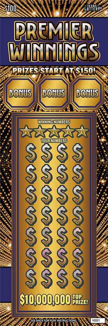 Premier Winnings scratchcard - game number #2512 - front
