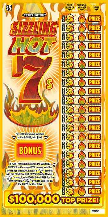 Sizzling Hot 7S scratchcard - game number #2640 - front