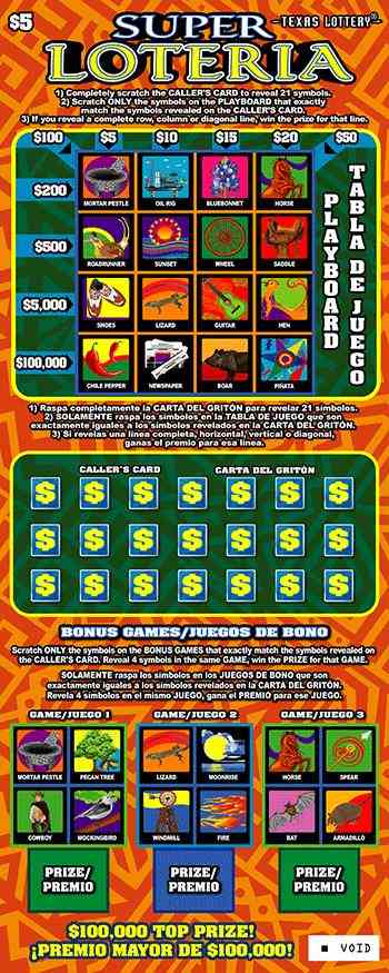 Super Loteria scratchcard - game number #2743 - front